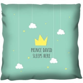 Prince Sleeps Here Canvas Single Sided White Cushion 18 x 18 inch