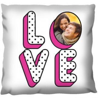 The Word Love Photo Canvas Single Sided White Cushion 18 x 18 inch